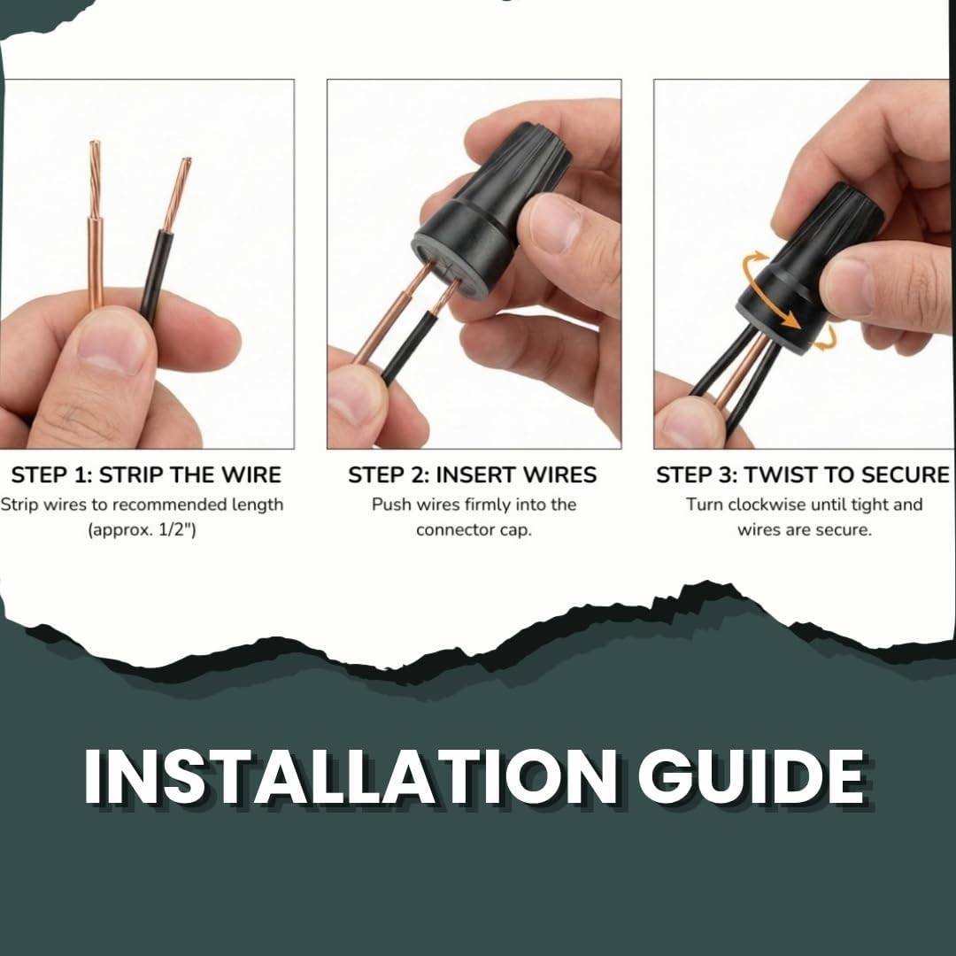 50 conectores eléctricos de empalme de alambre impermeables, tuercas de alambre para exteriores, tapas giratorias, conector de terminal de cable para paisaje, válvulas de riego, reparación de roturas