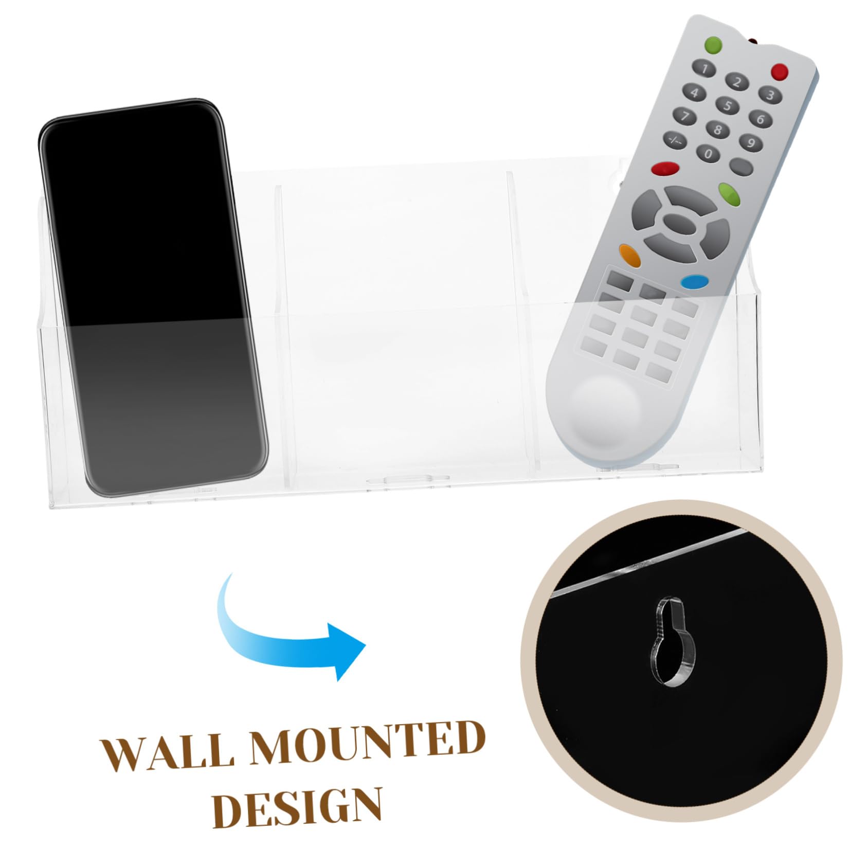Gatuida Scatola Porta Telecomando Semplice e Moderno Supporto Da Parete Per Telecomando e Cellulare Senza Foratura Organizzatore Da Parete Pratico Per Casa