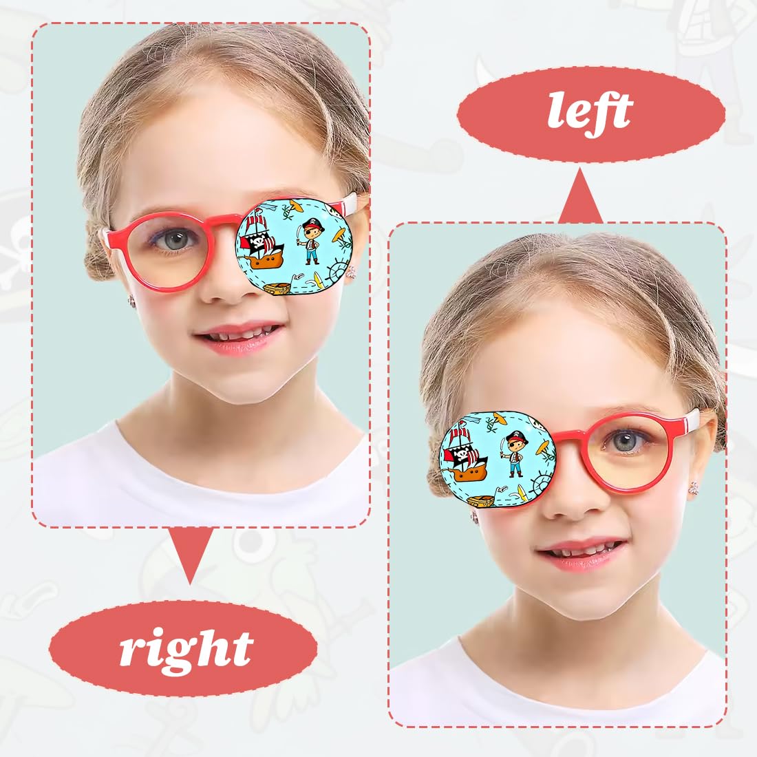 10 Pezzi Occhielli Riutilizzabili per Bambini, Occlusori per Occhiali per Trattamento di Occhio Pigro, Amblyopia e Strabismo per Occhio Sinistro e Destro (Cartoni Colorati)