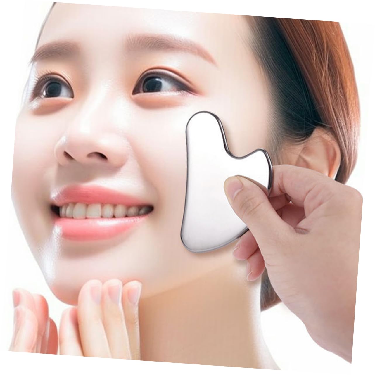FOMIYES 5St tragbare massageliegen gua sha tools gesichtsbehandlung face massager Planke Herz-Gesichtsmassagegerät Bohren Guasha-Brett mit Herzgesicht Gesichts-Guasha-Tool Rostfreier Stahl