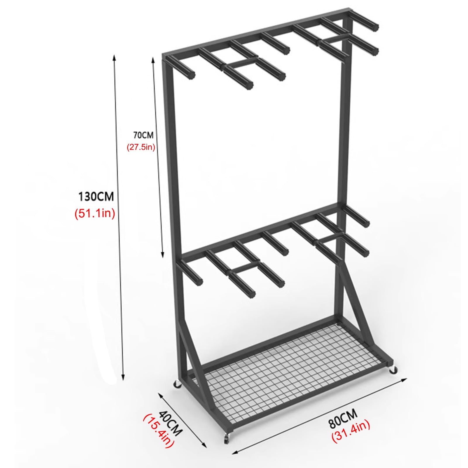 Grand présentoir pour 50 raquettes de badminton/tennis suspendues, organisateur de raquettes d'équipement de sport commercial avec étagère de rangement, utilisation en studio de gym, garage, club