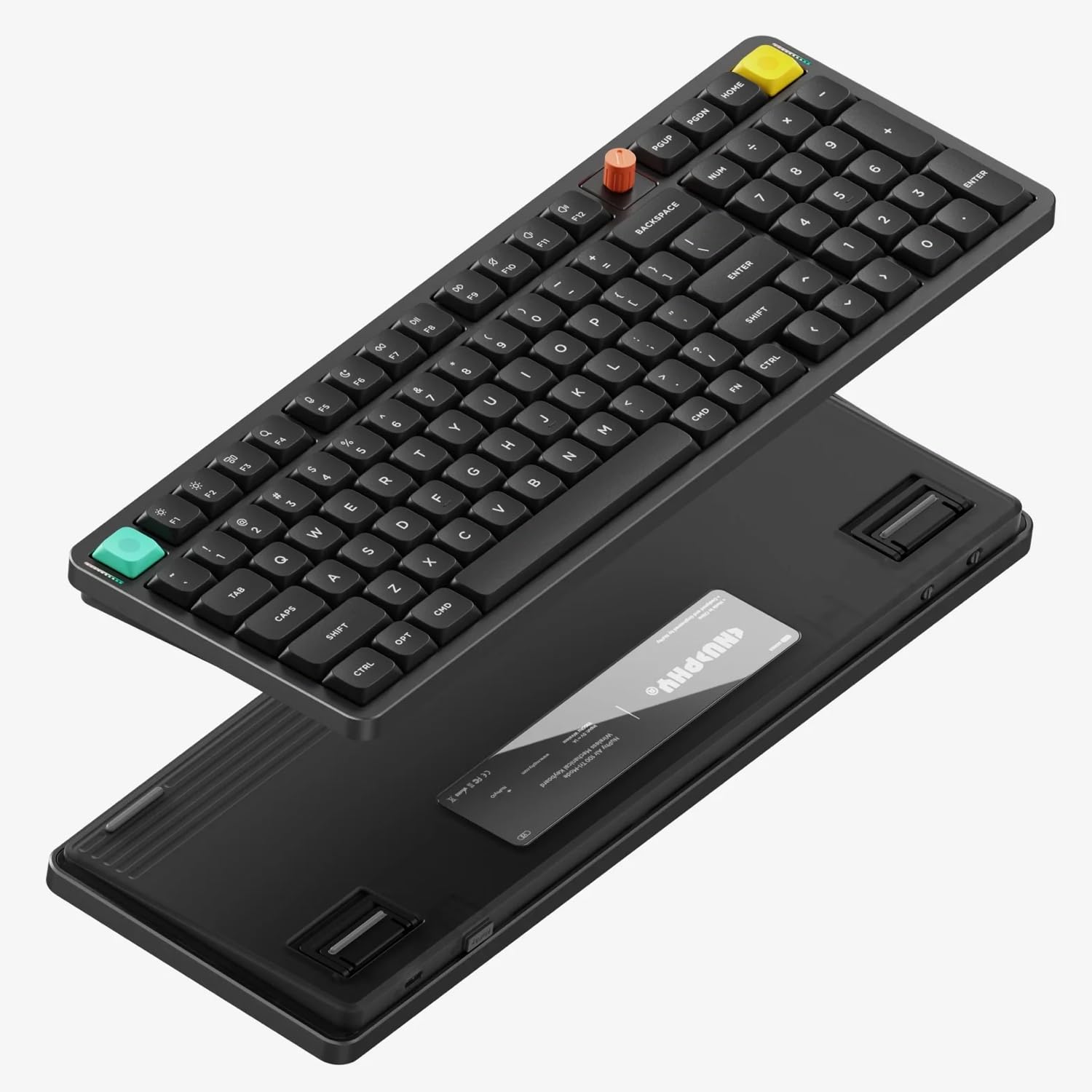 nuphy Air100 V3 - Tastiera meccanica wireless a basso profilo, 99 tasti, layout 100%, struttura guarnizione con pulsante, hot swap, RGB, supporta Bluetooth/2,4 GHz/USB-C (layout americano)
