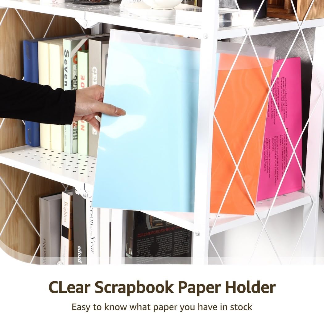 50 Transparent Scrapbook Paper Holders, Pp Organizers With Buckle Closure For Paper, Photos, Vinyl Storage