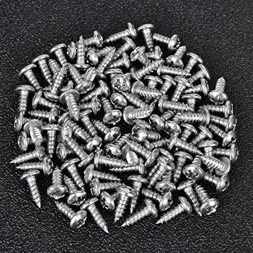#6 x 3/8 pulgada Tornillos para madera de acero inoxidable 304 cabeza redonda, 100 piezas miniatura 5
