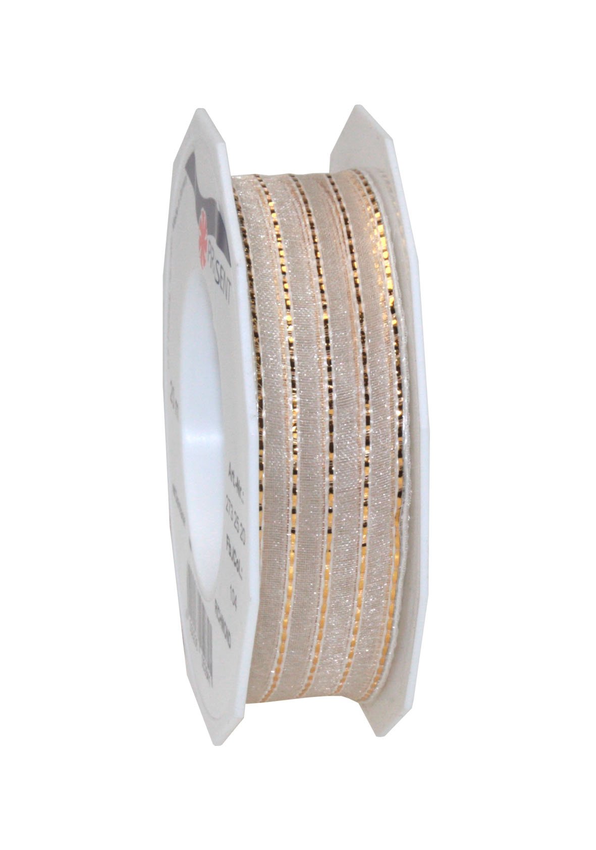 Präsent - Richmond Organza Ribbon Cream 20-m-Roll 25 mm width, Silver, 25mm - 20m