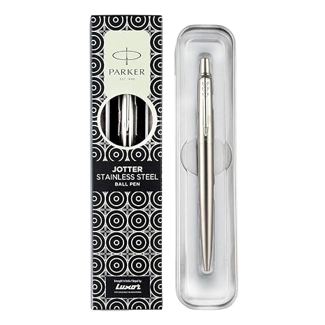 Parker Moments Jotter Steel Chrome Trim Ball Pen (Silver)
