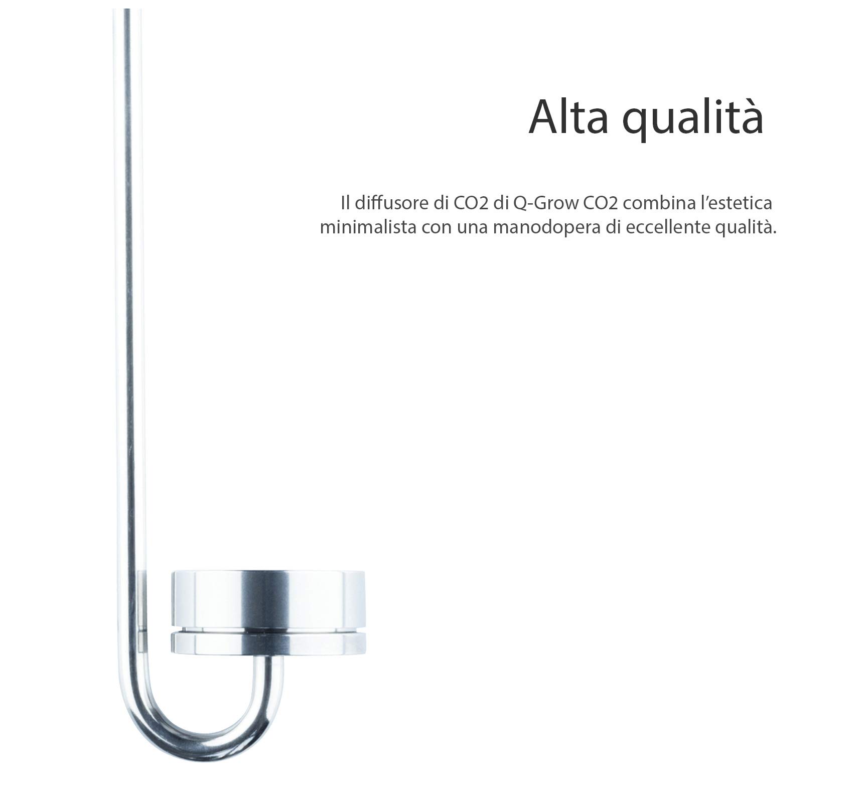 Q-Grow Diffusore di CO2 in Acciaio Inox per Acquario con Dischetti in Ceramica Sostituibili - 50cm (L)