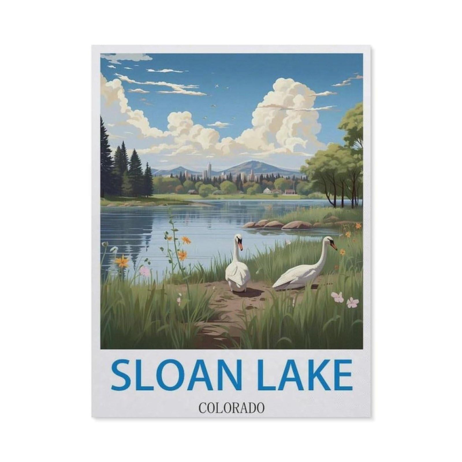 BEAYODKP 5D Diamond Painting，Sloan Lake Denver Colorado（40x50cm）