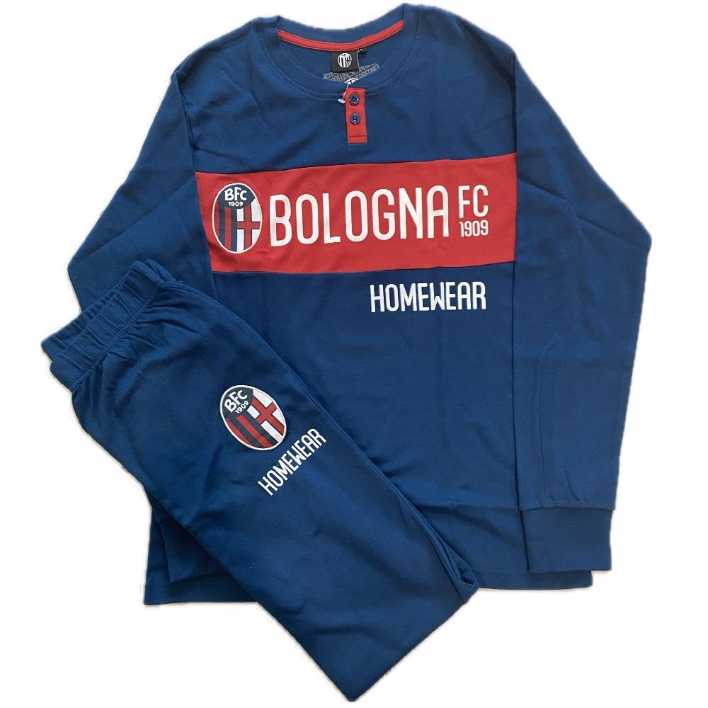 Pigiama Bologna FC 1909 Ufficiale Champion | 100% Cotone Interlock | Adulto Ragazzo | Homewear Personalizzabili Con Nome e Numero PS 46586-BS