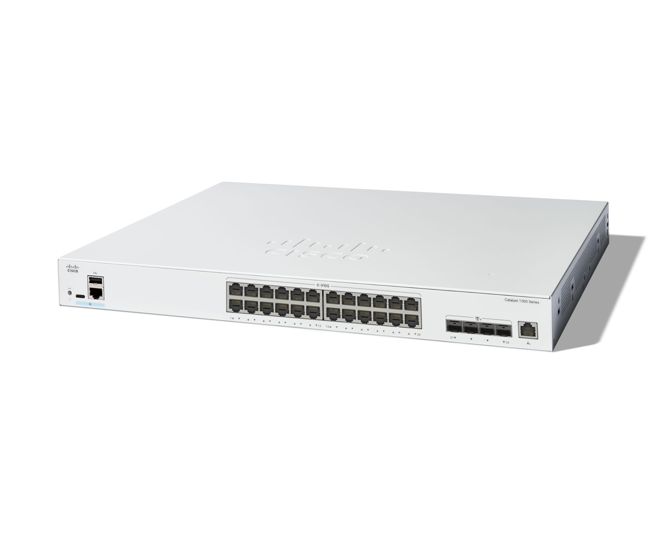 Commutateur administrable Cisco Catalyst 1300-24XT, 20 Ports cuivre 10G, 4 Ports Mixtes SFP+ 10GE, Garantie limitée à Vie (C1300)