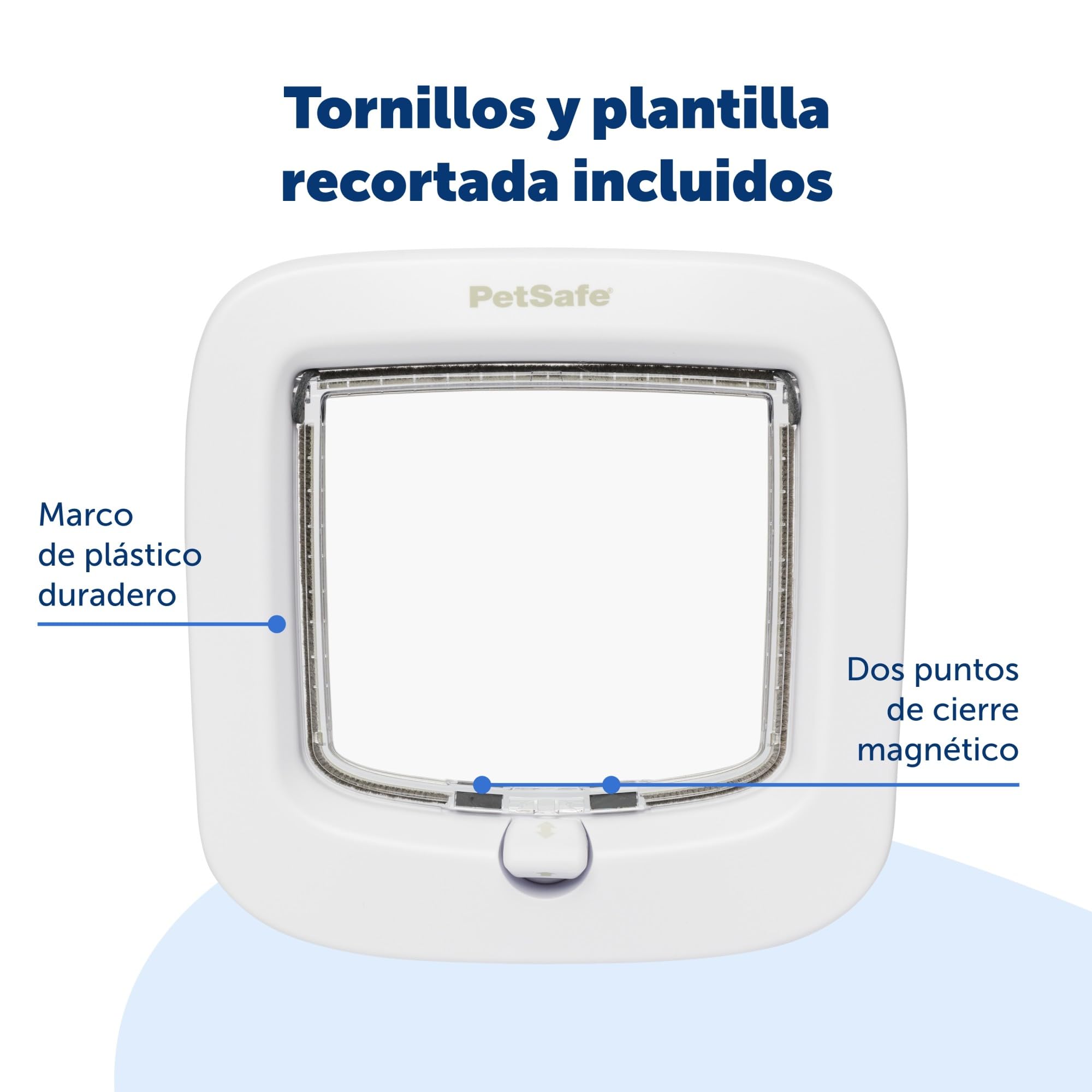 PetSafe Gatera de Cierre Manual - Cierre con 4 Modos, Eficiente Energéticamente, Instalación Sencilla - Blanca
