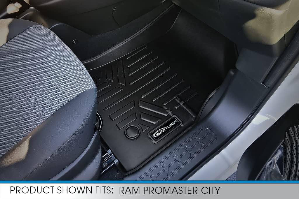 SMARTLINER Custom Fit Floor Mats 1st Row Liner Set for 2015-2022 Ram Promaster City