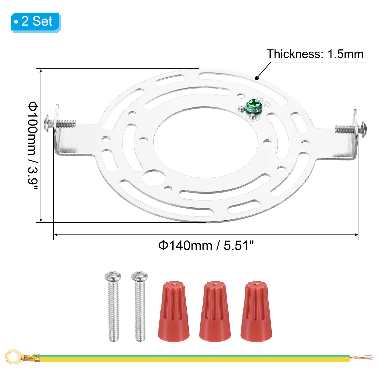 PATIKIL 140mm (5.51") Universal Light Fixture Mounting Bracket Kit - Image 2
