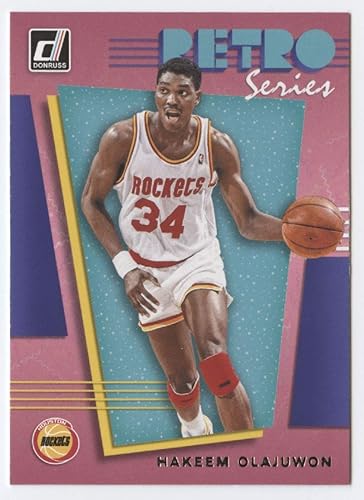 2019-20 Donruss NBA Retro Series #5 Hakeem Olajuwon Houston Rockets Oficial Panini Basketball Trading Card