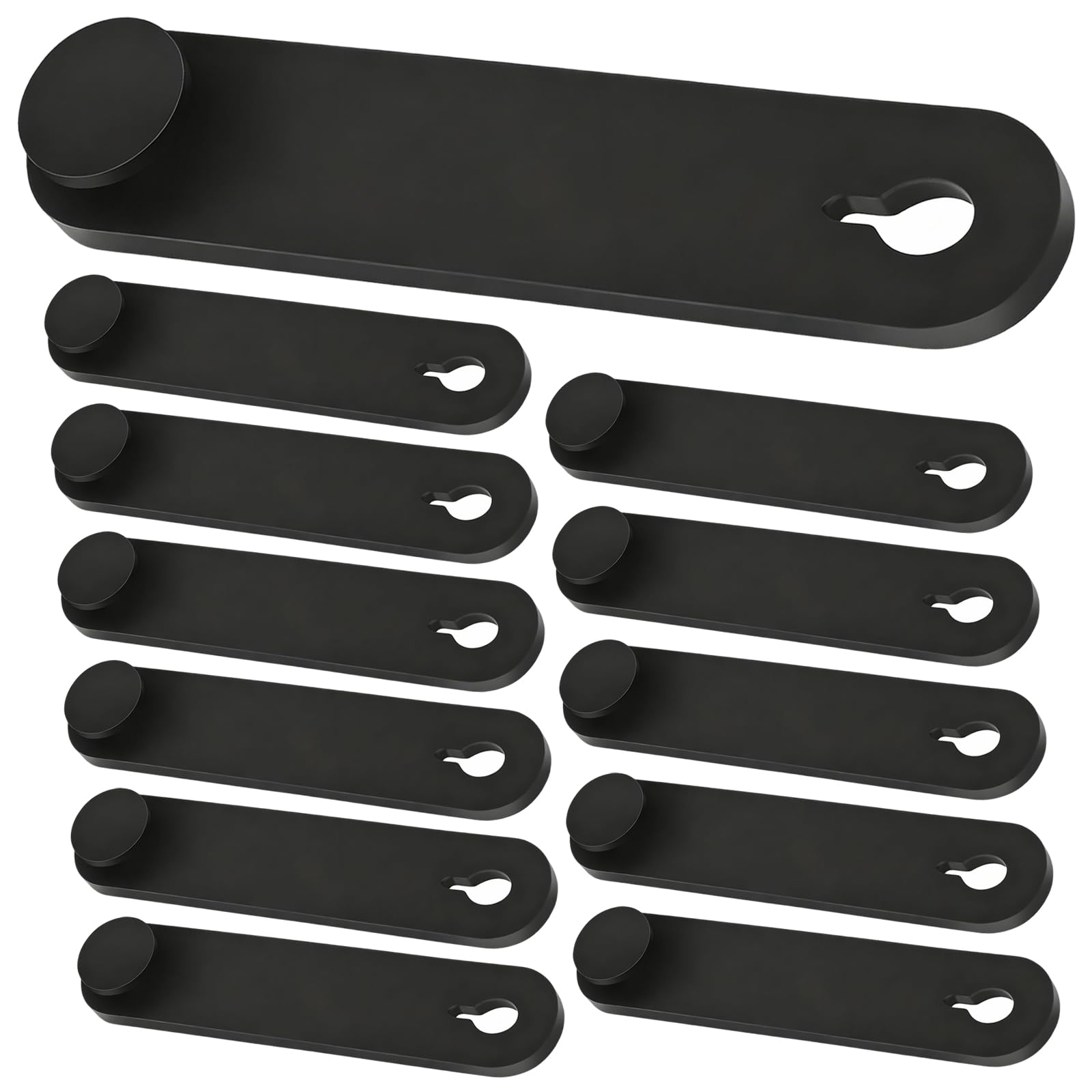 12PCS Cable Ties Rubber Cable Organiser Holder Wire Management Strap for Motorcycle Car Mechanical Product Household Charger Wire 57x12mm Black