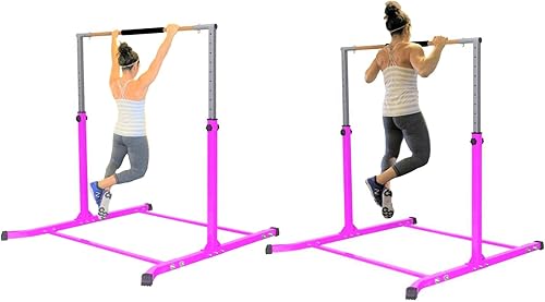 Miniatura 4 de Pro-Gymnastics Barra de gimnasia expandible con barra horizontal para entrenamiento de gimnasia, barra asimétrica alta de 13 niveles de altura