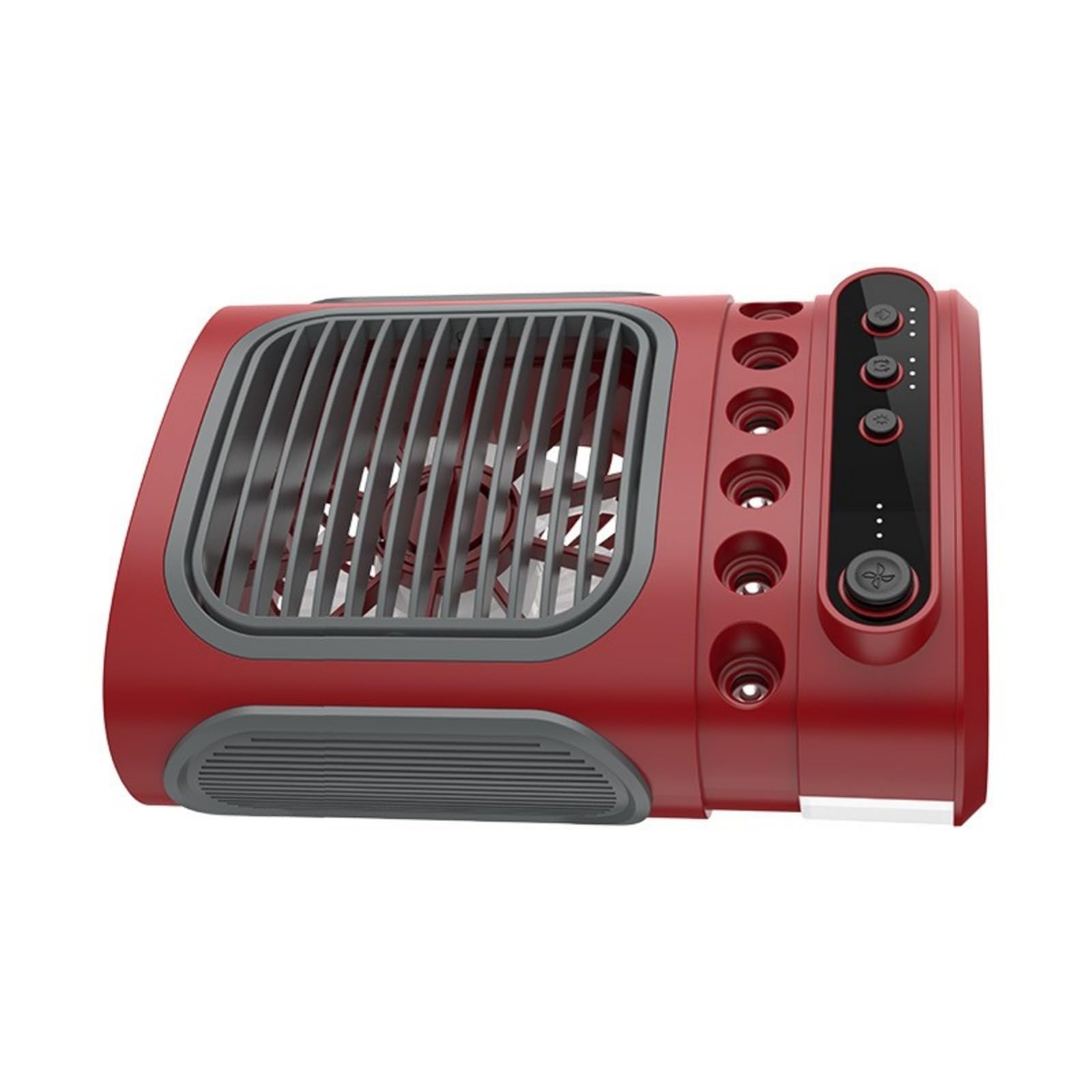 Jazuaiao Red Portable Air Conditioning Fan Humidifying Fan Desktop With Night Light Household Sprayer Refrigeration Conditioner Portable Tower For Bedroom And Camping