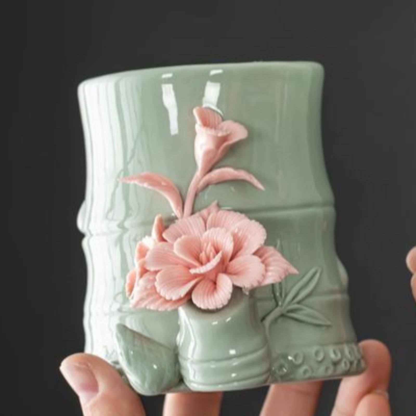 Celadon Stifthalter, handgefertigt, 12,2 cm, chinesischer Stil, Mao-Stifthalter