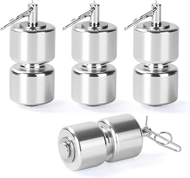 4Pcs Aluminum Alloy Rollers Pins Washers Rings Silvery/Black with EZ Spring Clips Replacement for Gorilla Lift Trailer Gate Assist,Compatible with Trailer Tailgate Lift Assist Rollers Kit