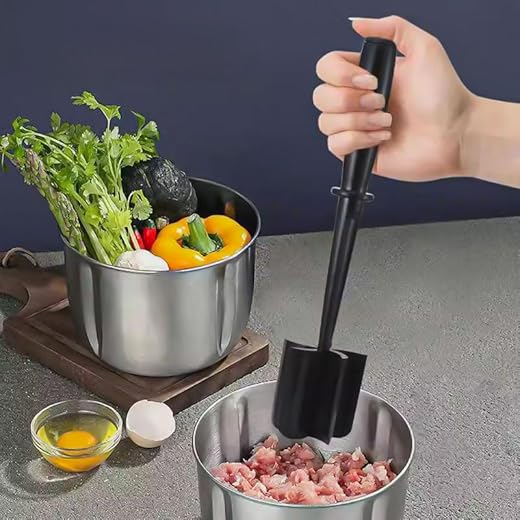 Meat Chopper, Ground Beef Smasher, Heat Resistant Meat Masher for Hamburger Meat, Nylon Meats Spatula Hamburger Chopper, Non Stick Mix Chopper, Potato Masher Tool