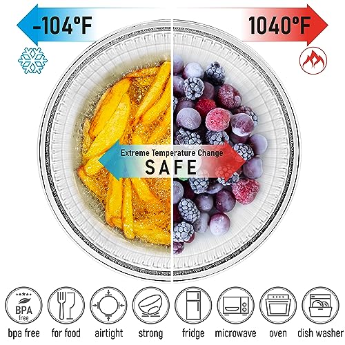 dokaworld Glass Mixing Bowls - Nesting Bowls - Space Saving Glass Bowls with Lids - Set of 5 Stackable Microwave Glass Containers (3 Pack Mixing Bowls with Lids - Image 3