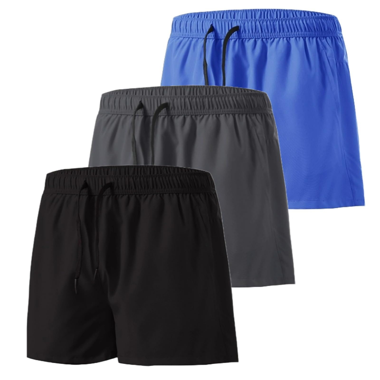 Kreeqe Men's Gym Workout Shorts Quick Dry Athletic Shorts for Men Lightweight Running Shorts with Pockets(3-pack(D),M)