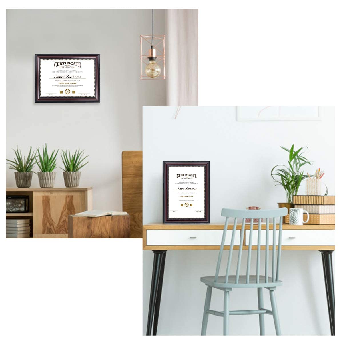 GraduatePro Cornice Laurea A4 per Diploma Certificati Documenti Foto Vetro Wall e Tavolo Oro Punto