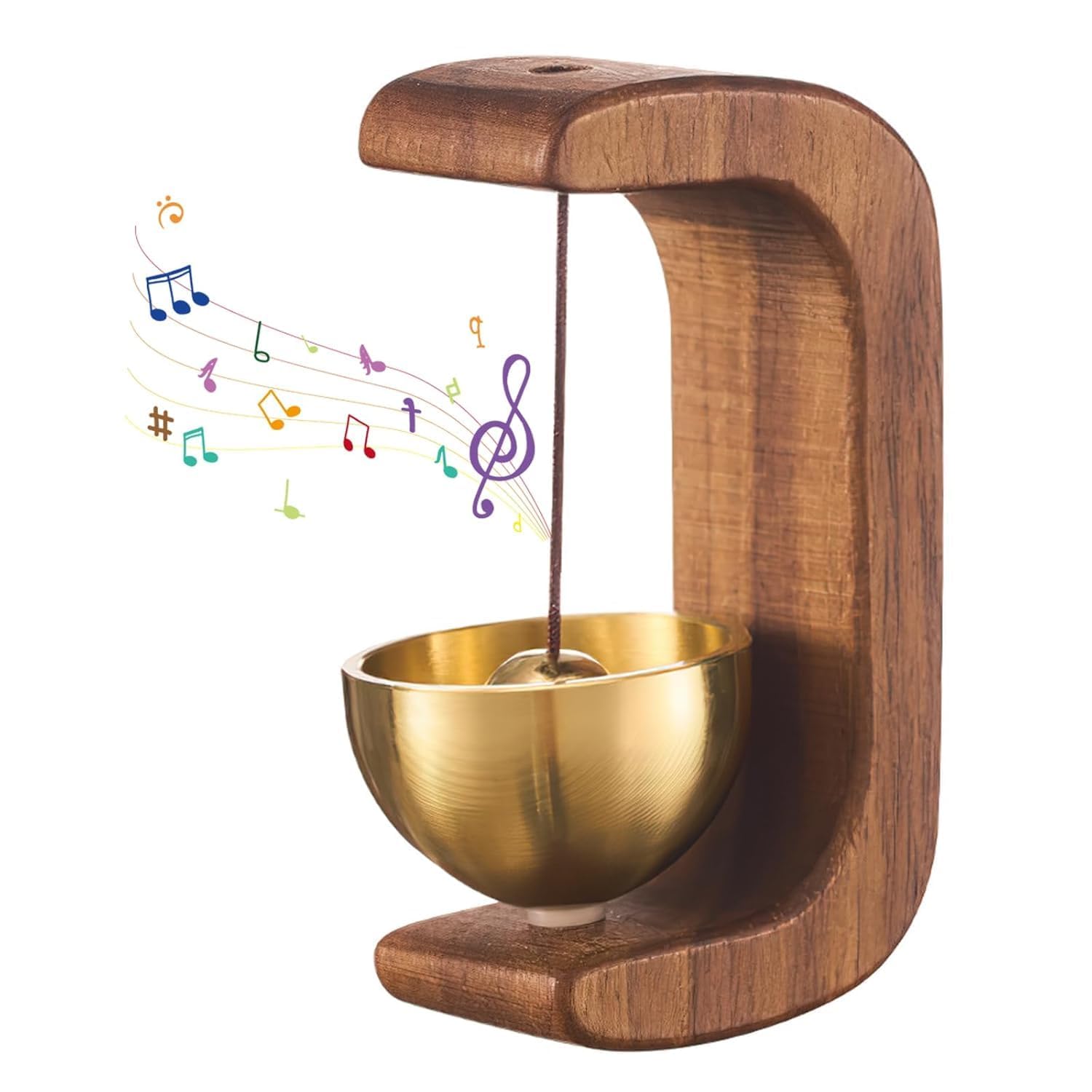 KESI ORNAMENTS New Magnetic Wooden Doorbell for All Materials, Suction Door Type Solid Wood Wind Chime, Dopamine Door Bell for Home, Self-Adhesive Magnetic Doorbell, Ideal Housewarming Gift (Brown)-image-24