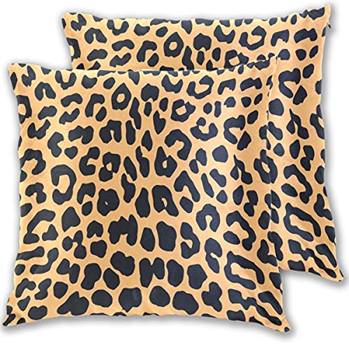 Zwifitt Lot de 2 taies d'oreiller motif léopard africain sauvage tendance pour la maison, le canapé, le lit d'intérieur 45,7 x 45,7 cm Cover