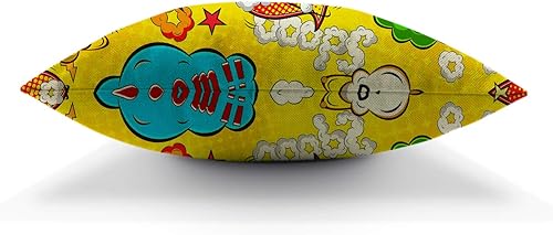 Miniatura 3 de HGOD DESIGNS Funda de cojín cuadrada para cojín, diseño de superhéroes, diseño de caricatura, de algodón, lino, con diseño de burbujas de discurso