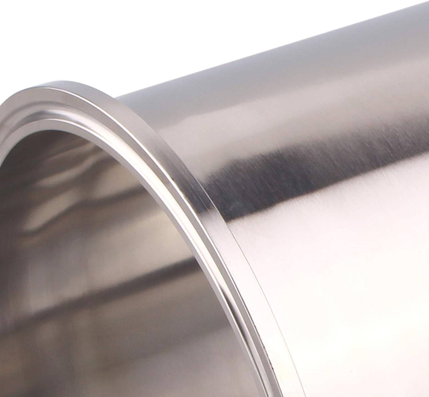 DERNORD Sanitary Spool Tube with Clamp Ends,Stainless Steel 304 Seamless Round Tubing with 6 inch Tri Clamp Ferrule Flange(Tube Length: 6 Inch / 152MM)
