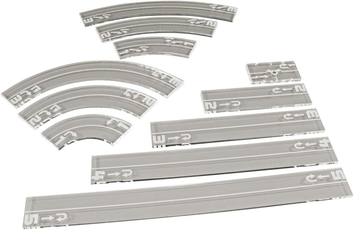 Space Fighter 2nd Edition Maneuver Gauge Set | Movement Tools | Compatible with Star Wars X-Wing | Set of 11 (Clear)