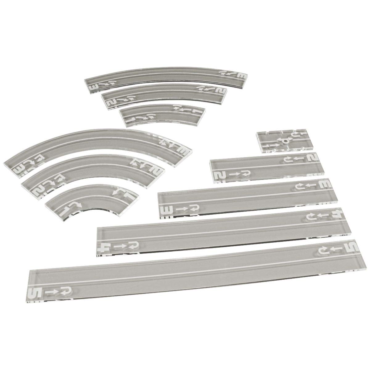 LITKO Space Fighter 2nd Edition Maneuver Gauge Set | Movement Tools | Compatible with Star Wars X-Wing | Set of 11 (Clear)