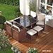 Produktbild Polyrattan Gartenmöbelset Camouflage 9tlg Braun Poly Rattan Sitzgarnitur Gartenmöbel Garten-Garnitur Gartenset Sitzgruppe Lounge Essgruppe Tisch Sessel Stühle