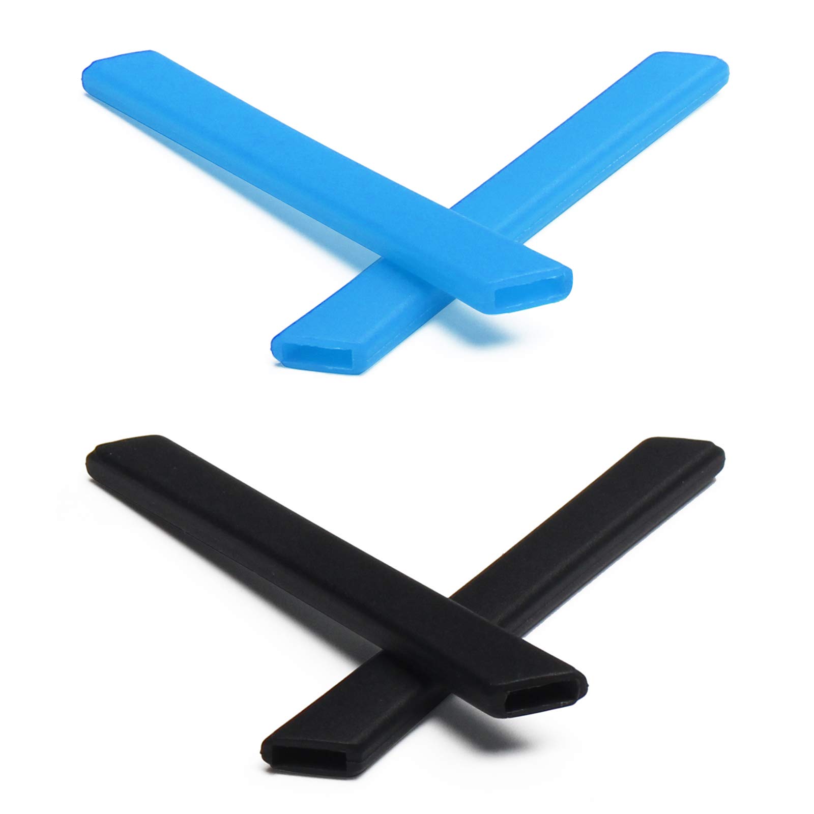 Mryok 2 Pair Replacement Earsocks for Oakley Jawbone/Minute 2.0/Racing Jacket/Split Jacket - Sky Blue & Black