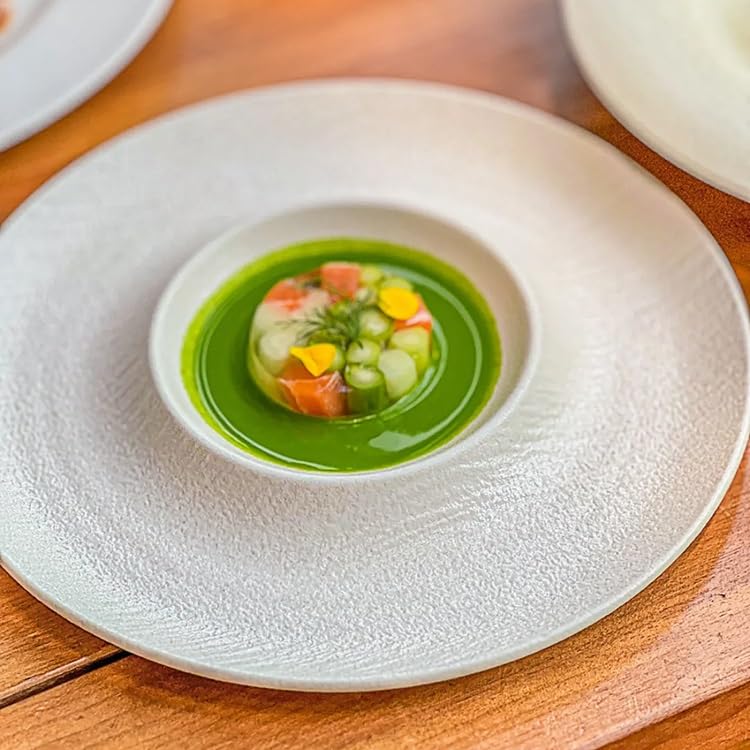 Piatto da Cena Piatti Piatto Piatto di pasta in ceramica a forma cappello paglia, piatto zuppa, salsa soia, creativo for ristorante occidentale Piatto Piatto Piatti piani Impilabili