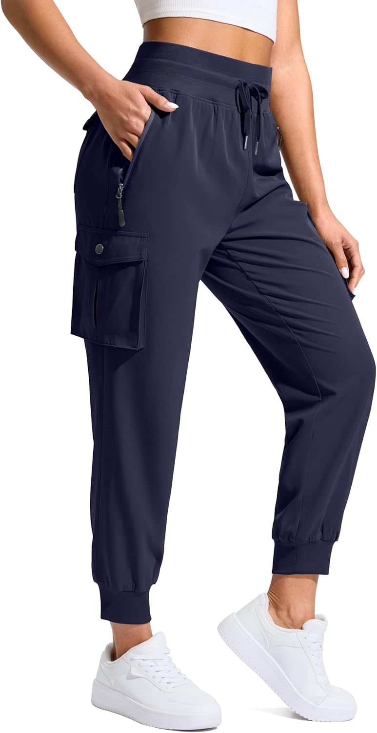 SANTINY Women's Cargo Pants with 6 Pockets Lightweight Quick Dry Travel Hiking Pants Casual Summer Joggers