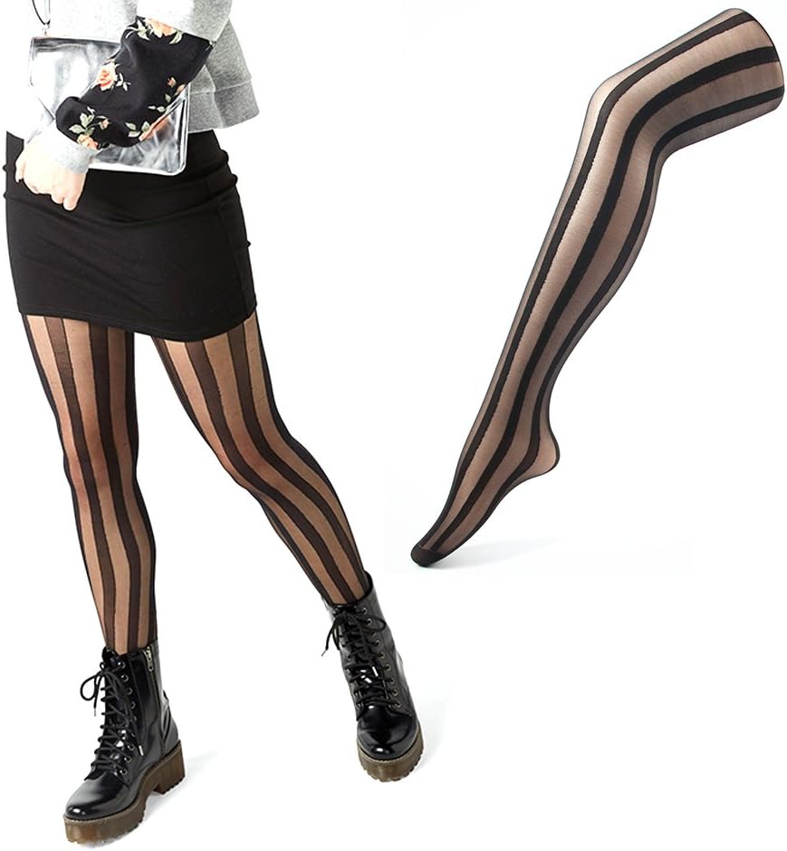 2 Pairs Women Girl Retro 15 Denier Sheer Look Slim Pantyhose Tights Stockings Socks Hosiery