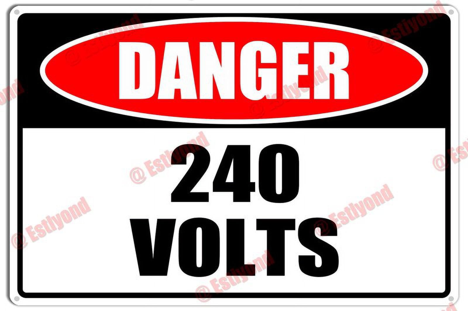 peiyeety 240 Volts Caution Warning Notice Aluminum Metal Sign 8"X12"