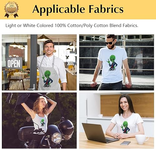 Miniatura 4 de TransOurDream Tru-Heat - Papel de transferencia de calor para camisetas (25 hojas, 8.5 x 11 pulgadas, luz 5.0), vinilo de transferencia de calor HTV