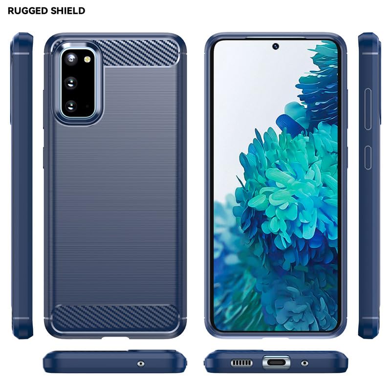 Image of Hybrid Carbon Fiber Back Case for Samsung Galaxy S20 (Blue)