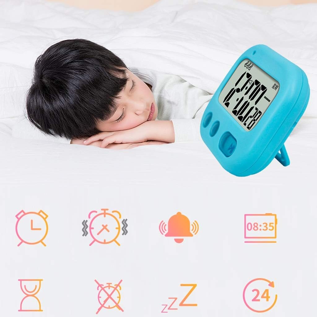 Dormitory Small Alarm Clock Student High School Bedroom Clocks Bedside Mini with Vibration Children Boy(E)