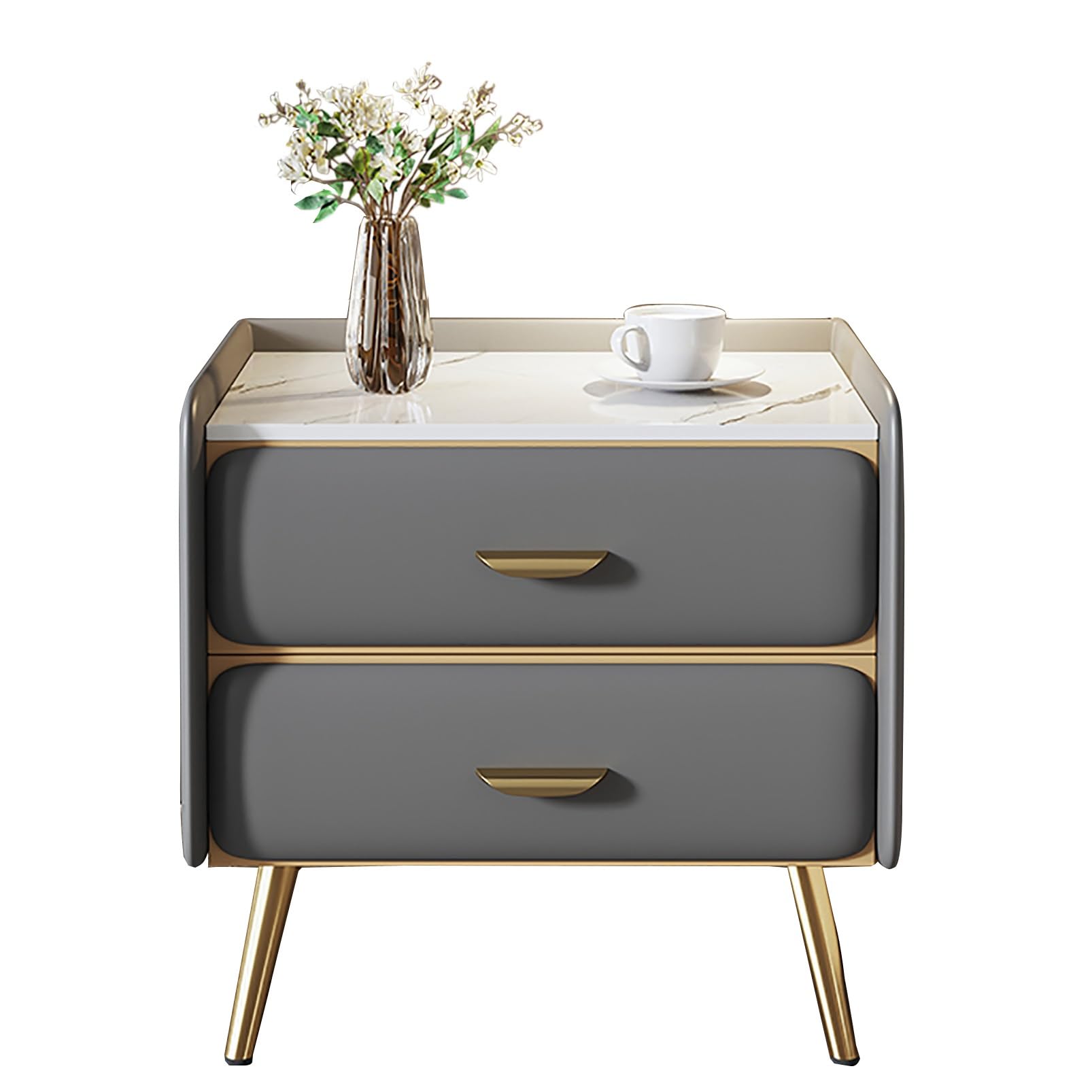 SXZenSpace Compact Nightstand Small Bedside Table & End Bedroom Storage Cabinet Stylish Side for Living Room (E 45x40x48cm)