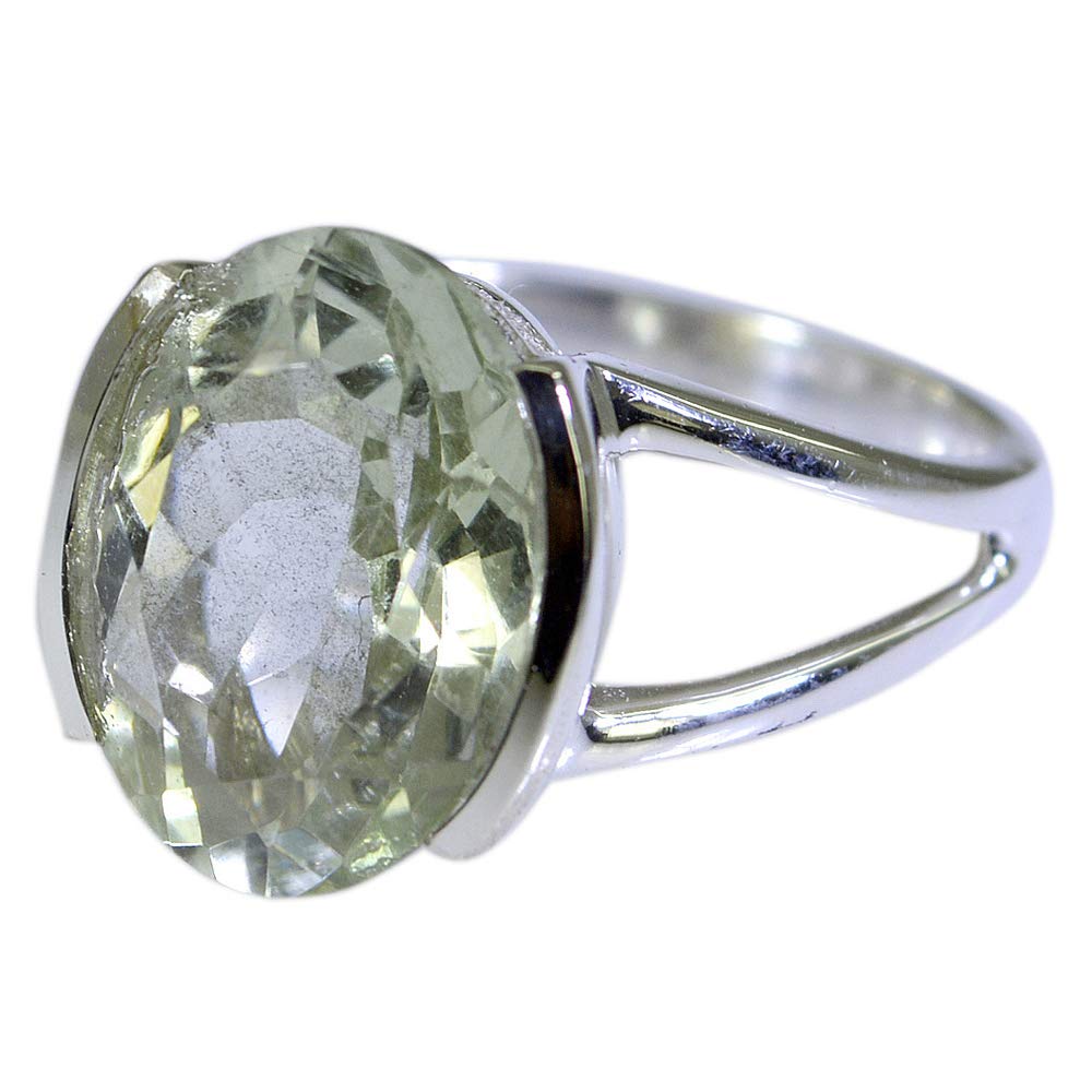 Bague améthyste verte de forme ovale et argent massif, bijou d'exception - 6