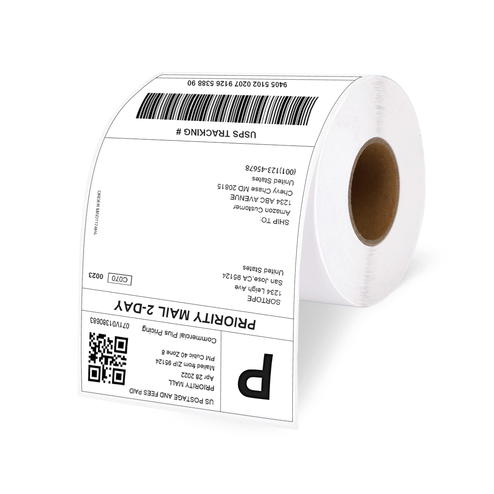 Razuvo 4"x6" Direct Thermal Shipping Labels, 500 Shipping Labels/Roll - Thermal Shipping Label Printer Paper Postage Mailing Labels Compatible with