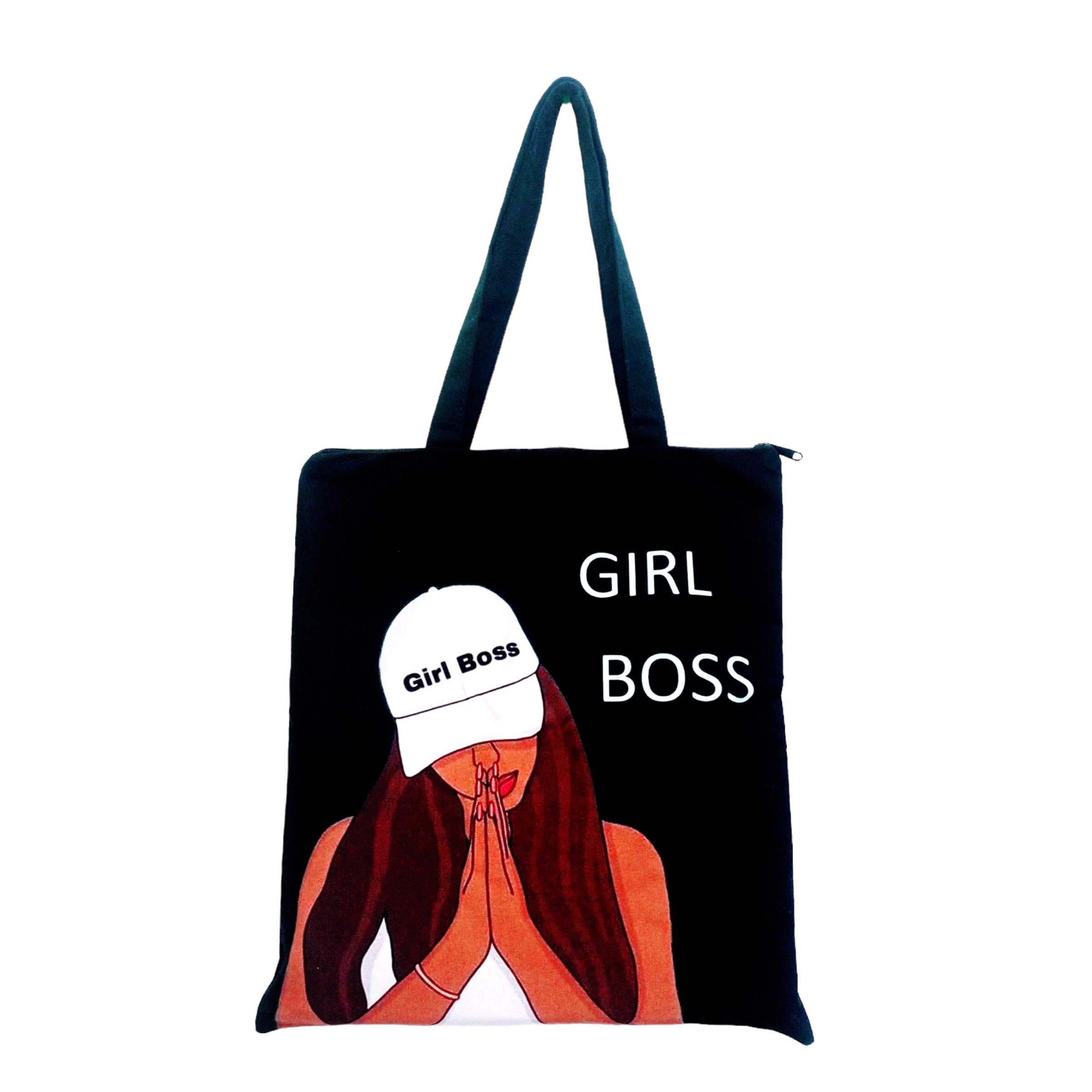 JELLIFY Girl Boss Printed Canvas Black Tote Bag for Women Shopping Grocery Bag Multi Purpose Bag Sturdy Canvas Bag With 10kgs Capacity (B0CBWVFM23) Amazon Price History, Amazon Price Tracker