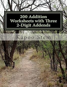 Paperback 200 Addition Worksheets with Three 2-Digit Addends: Math Practice Workbook Book