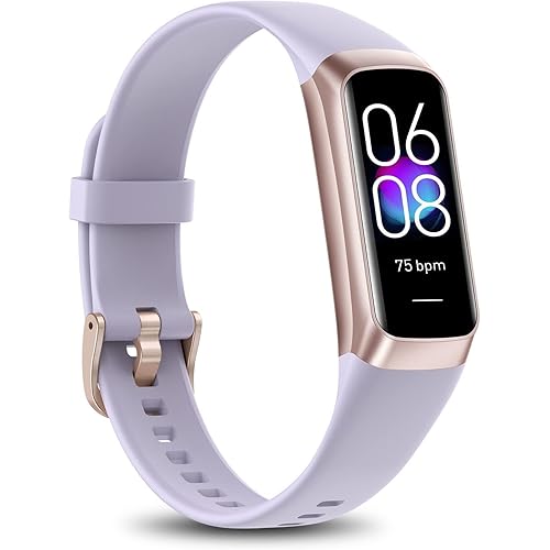 Fitness Tracker with 24/7 Heart Rate Blood Oxygen Sleep Monitor,Activity Tracker with 1.1" AMOLED Touch Color Screen (Purple)