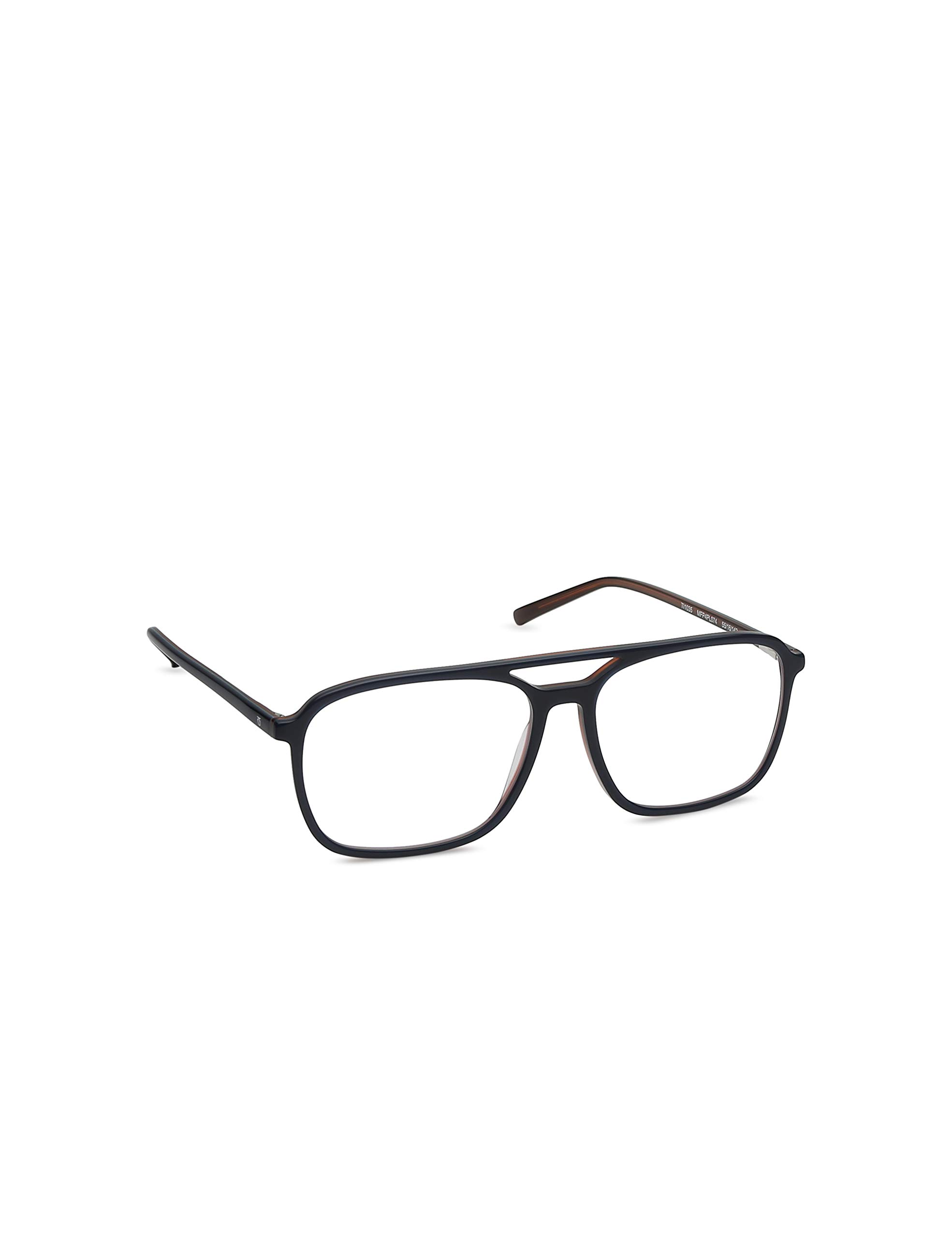 Titan Lunettes d'ordinateur à coupe carrée noire et bleue, zéro puissance pour homme