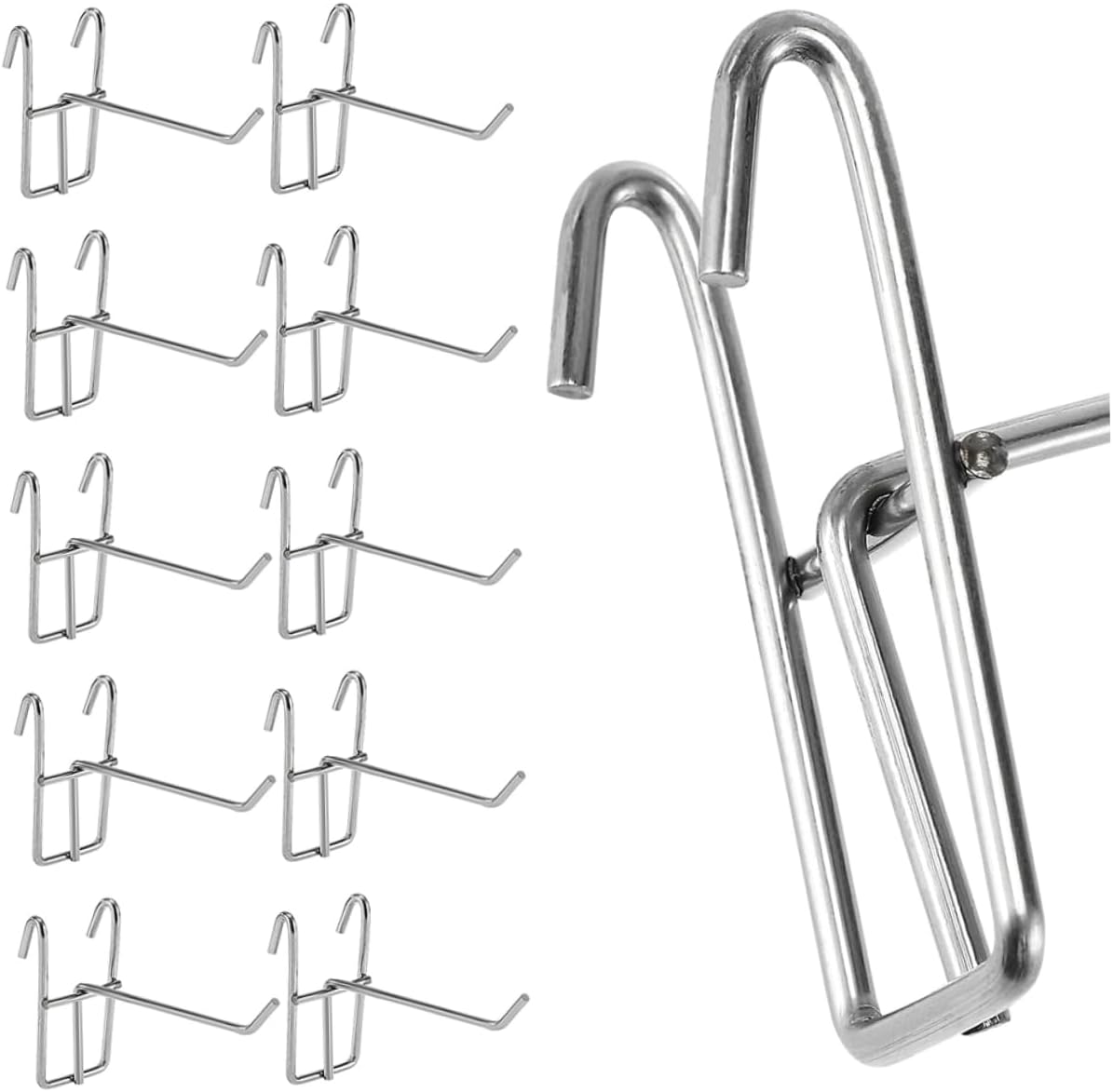 40pcs Wire Grid Mount Brackets Display Hooks for Shop Garages Easy to Install Hangers for Organizing Items Like Snacks and Tools